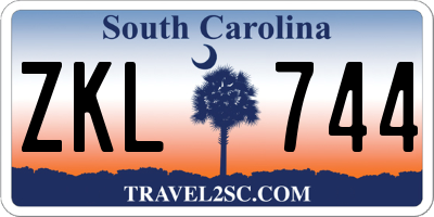 SC license plate ZKL744