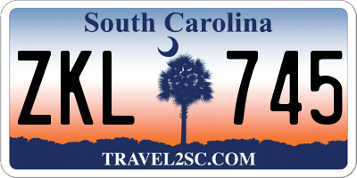 SC license plate ZKL745