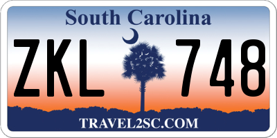 SC license plate ZKL748