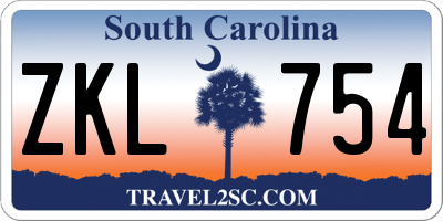 SC license plate ZKL754