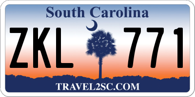 SC license plate ZKL771