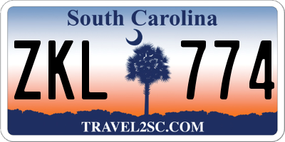 SC license plate ZKL774