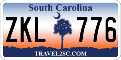SC license plate ZKL776