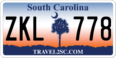 SC license plate ZKL778