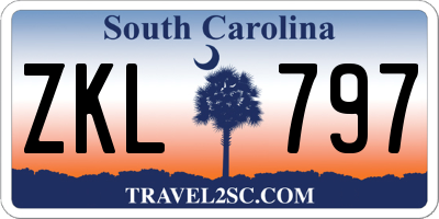SC license plate ZKL797