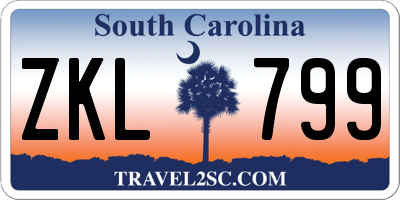 SC license plate ZKL799