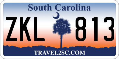 SC license plate ZKL813