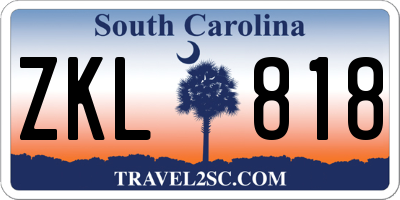 SC license plate ZKL818