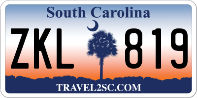 SC license plate ZKL819