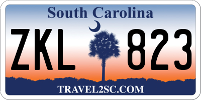 SC license plate ZKL823