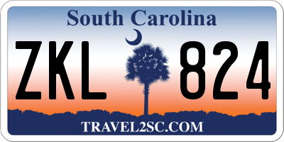 SC license plate ZKL824