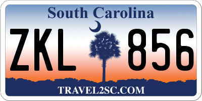 SC license plate ZKL856