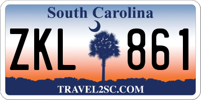 SC license plate ZKL861
