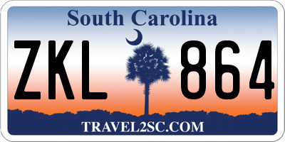 SC license plate ZKL864