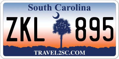 SC license plate ZKL895
