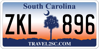 SC license plate ZKL896