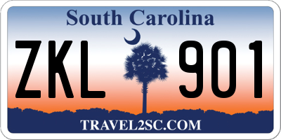 SC license plate ZKL901