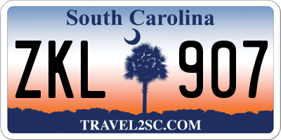 SC license plate ZKL907