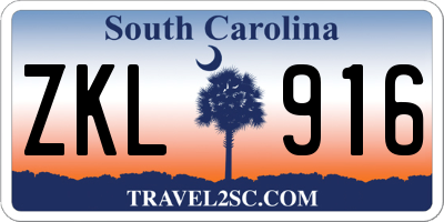 SC license plate ZKL916