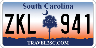 SC license plate ZKL941