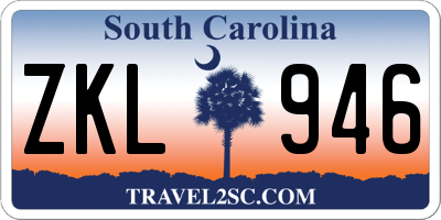 SC license plate ZKL946