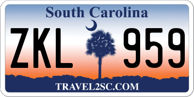 SC license plate ZKL959