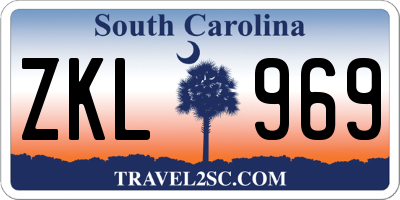 SC license plate ZKL969