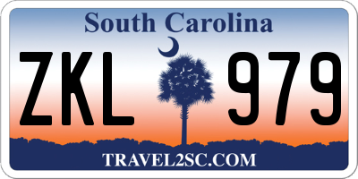 SC license plate ZKL979