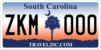 SC license plate ZKM000