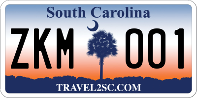 SC license plate ZKM001