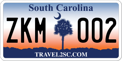 SC license plate ZKM002