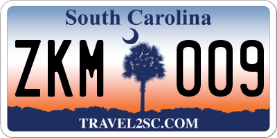 SC license plate ZKM009