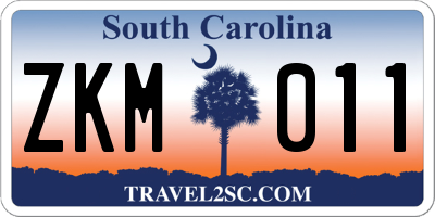 SC license plate ZKM011