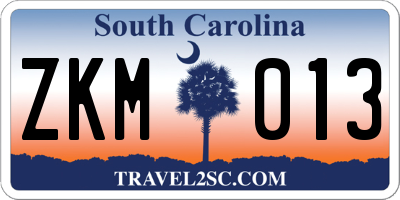 SC license plate ZKM013