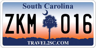 SC license plate ZKM016
