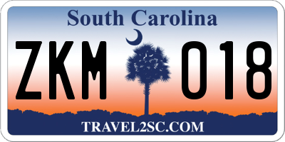 SC license plate ZKM018