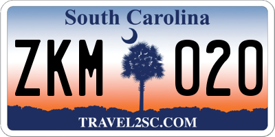 SC license plate ZKM020