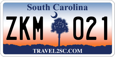 SC license plate ZKM021