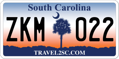 SC license plate ZKM022