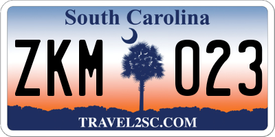 SC license plate ZKM023