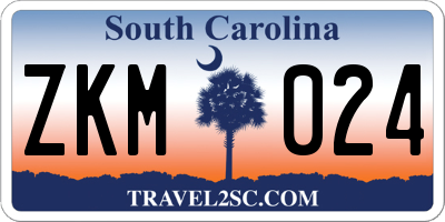 SC license plate ZKM024