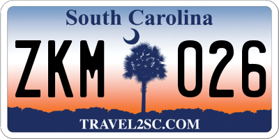 SC license plate ZKM026