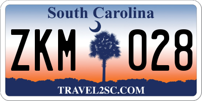 SC license plate ZKM028