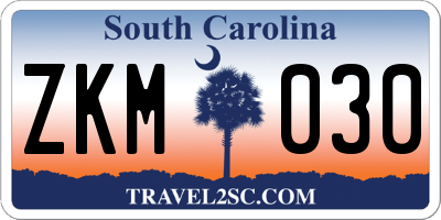 SC license plate ZKM030