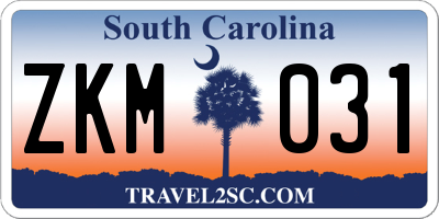 SC license plate ZKM031