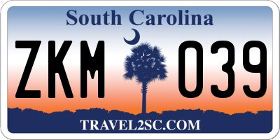 SC license plate ZKM039