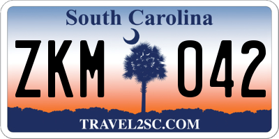 SC license plate ZKM042