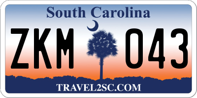SC license plate ZKM043