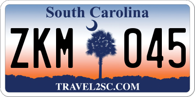SC license plate ZKM045