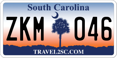 SC license plate ZKM046